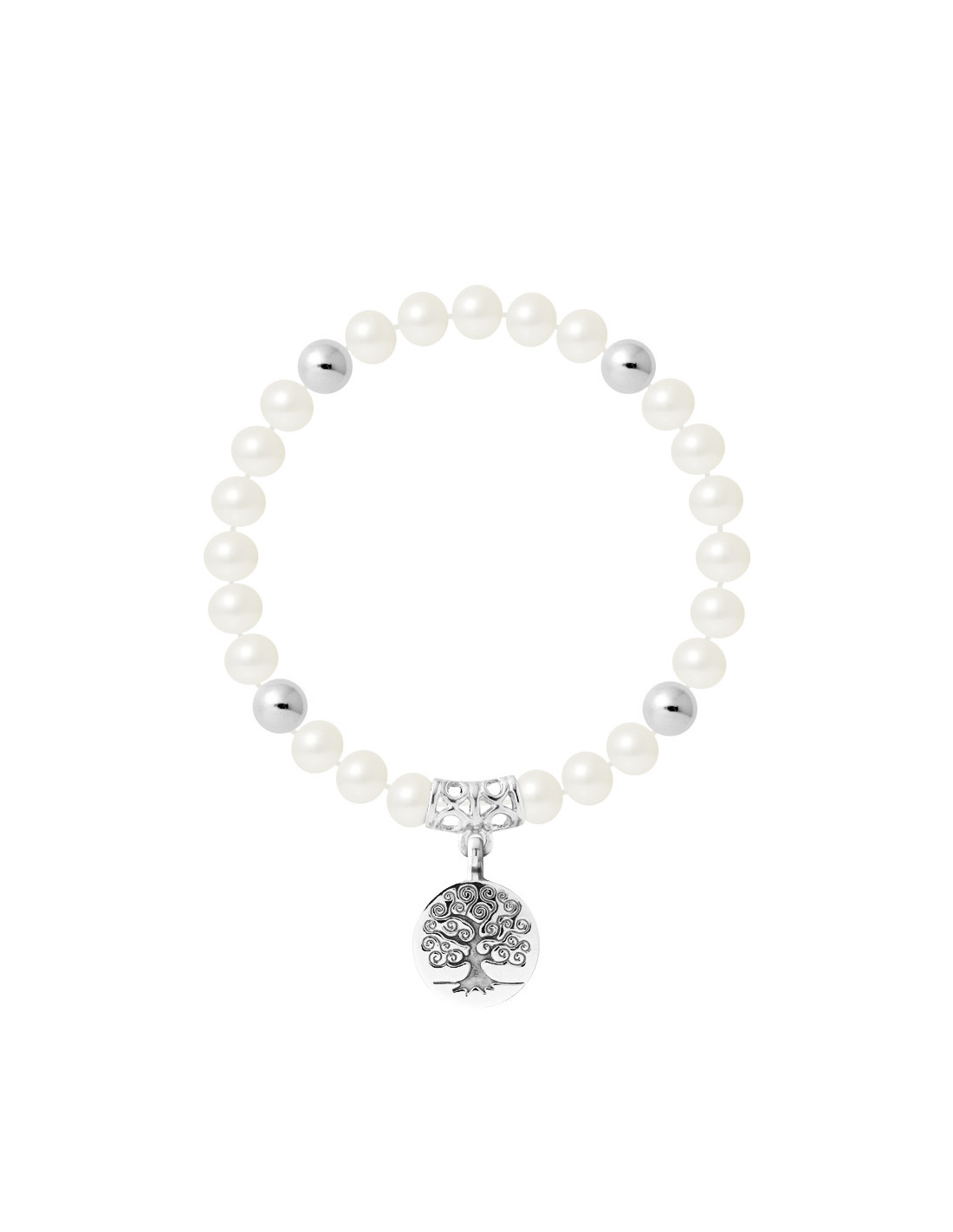 Un joli bracelet de perles, pendentifs en argent et perles connexion -   Français